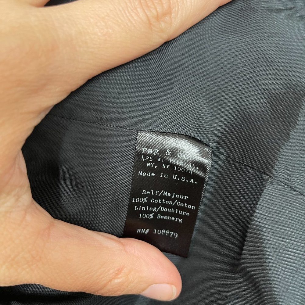 Rag & Bone Black and Grey Lined Womens Taylor Blazer Preppy Scandi Girl Size 0 - Picture 11 of 13